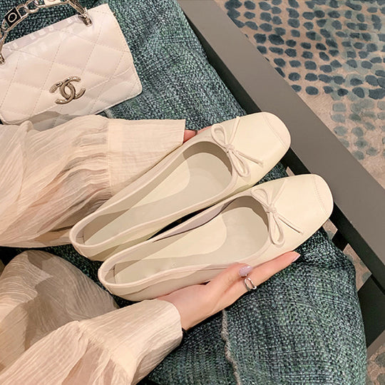 Damen elegante Ballerinas mit zartem Schleifen-Detail EB