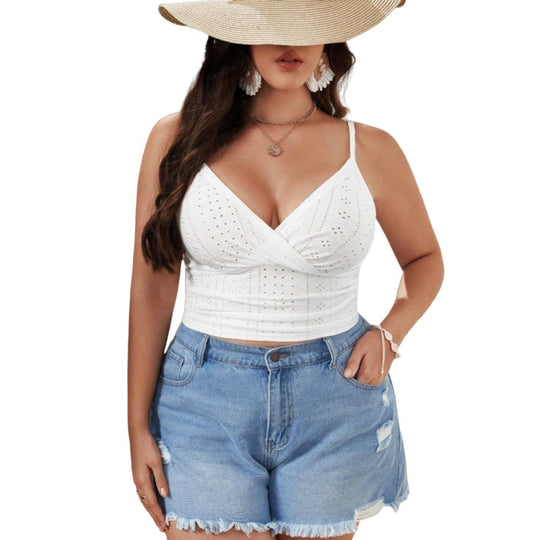 Damen Gesticktes Crop-Top EB