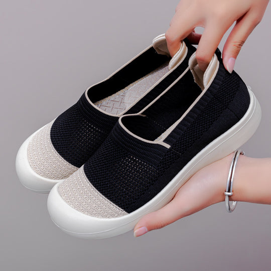 Damen Slip-On Sneakers mit atmungsaktiver Strickstruktur EB