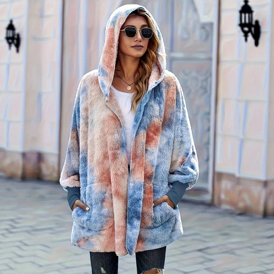 Damen Kapuzenjacke aus kuscheligem Teddyfell EB