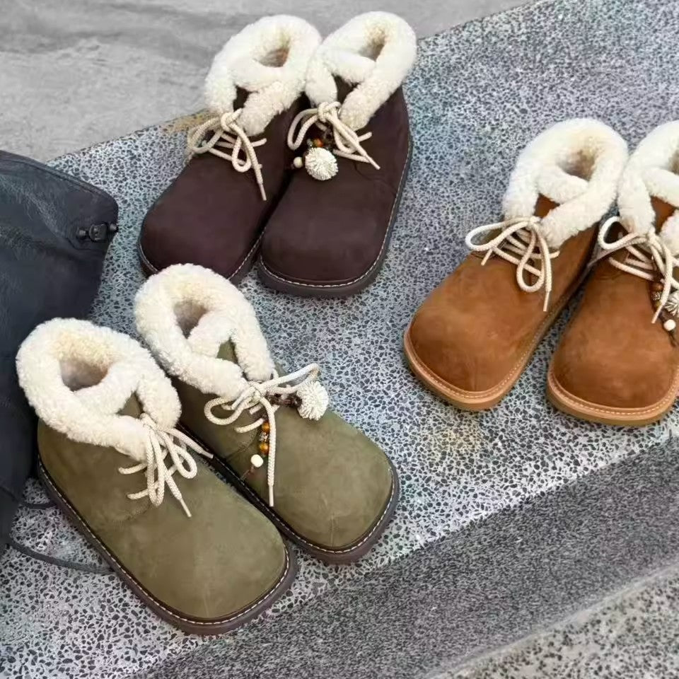 Damen Kuschelige Winterboots mit weichem Kunstfellkragen EB