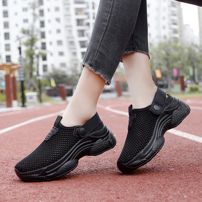 Damen Atmungsaktive Slip-On Sneakers mit elastischem Riemen EB