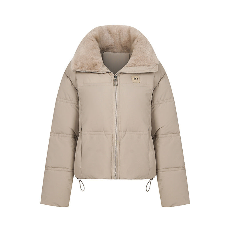 Damen Stylische gefütterte Winterjacke mit abnehmbarem Kragen EB