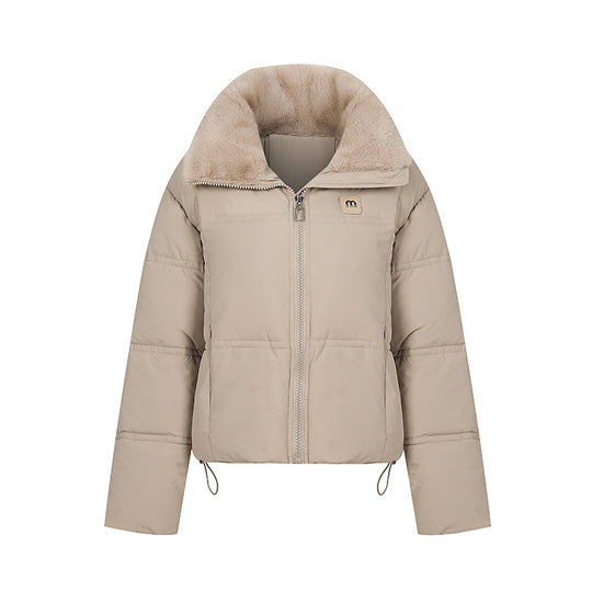 Damen Stylische gefütterte Winterjacke mit abnehmbarem Kragen EB