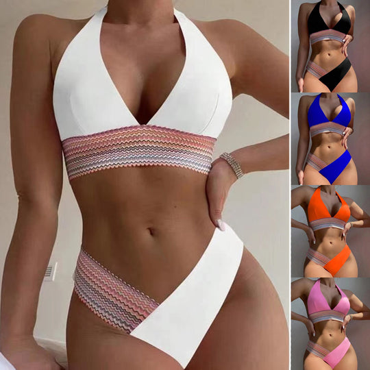 Damen Triangel-Bikini-Set mit modischem Wickelband EB