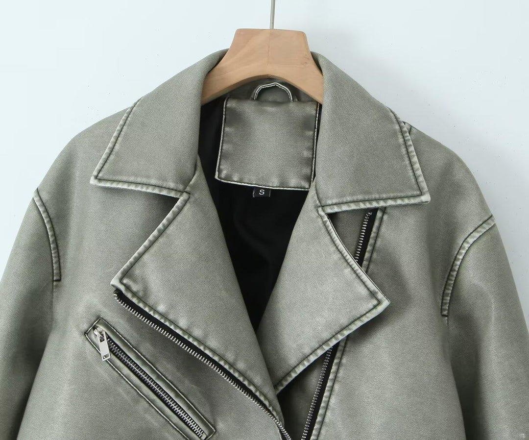 Damen Bikerjacke im Vintage-Stil EB