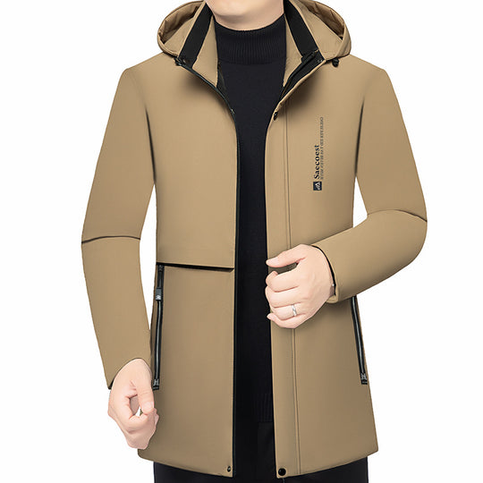 Herren Wattierte Stehkragenjacke mit wasserabweisender Oberfläche und Reißverschlusstaschen EB