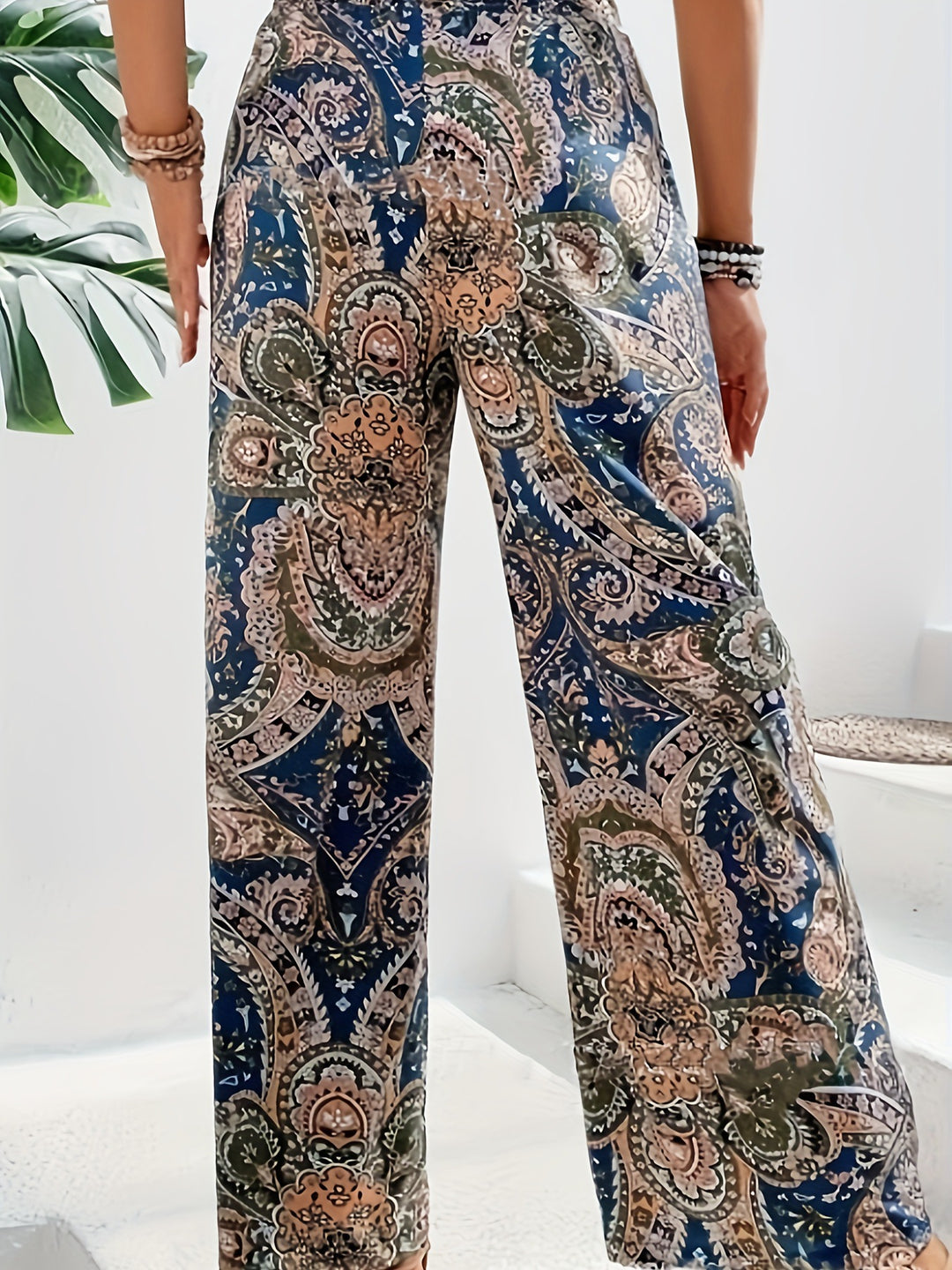 Damen Weite Trendhose im Paisleymuster EB