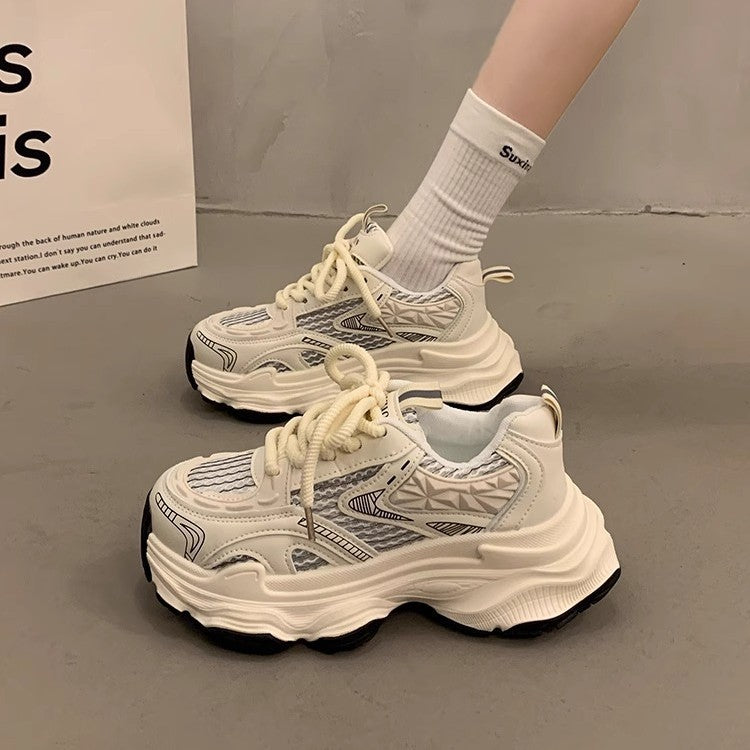 Damen Sportliche Chunky Sneakers mit atmungsaktiver Oberfläche und dämpfender Sohle EB