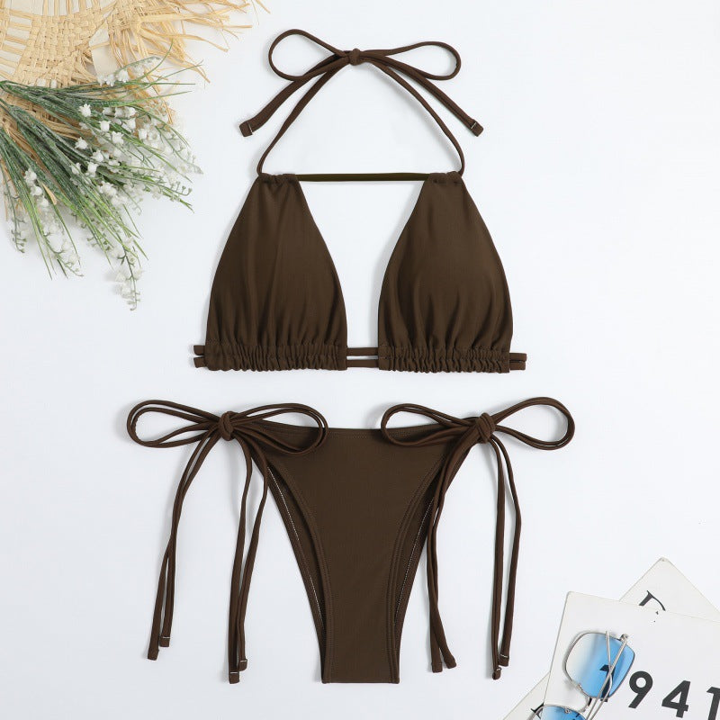 Damen Triangel-Bikini mit flexiblen Bindebändern und modischem Schnitt EB