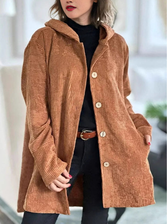 Damen Strickjacke mit Kapuze und gemütlicher Schnittführung EB