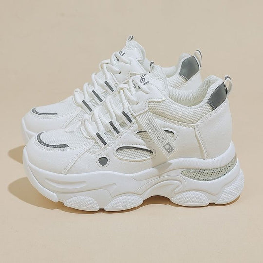 Damen Sportliche Chunky Sneakers mit atmungsaktiver Mesh-Oberfläche EB