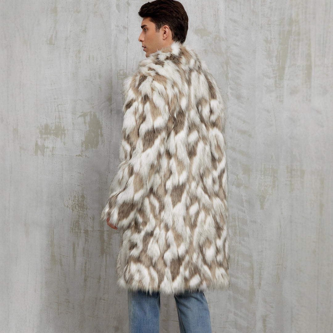 Herren Modischer Kunstpelz-Mantel mit auffälligem Tierdesign EB