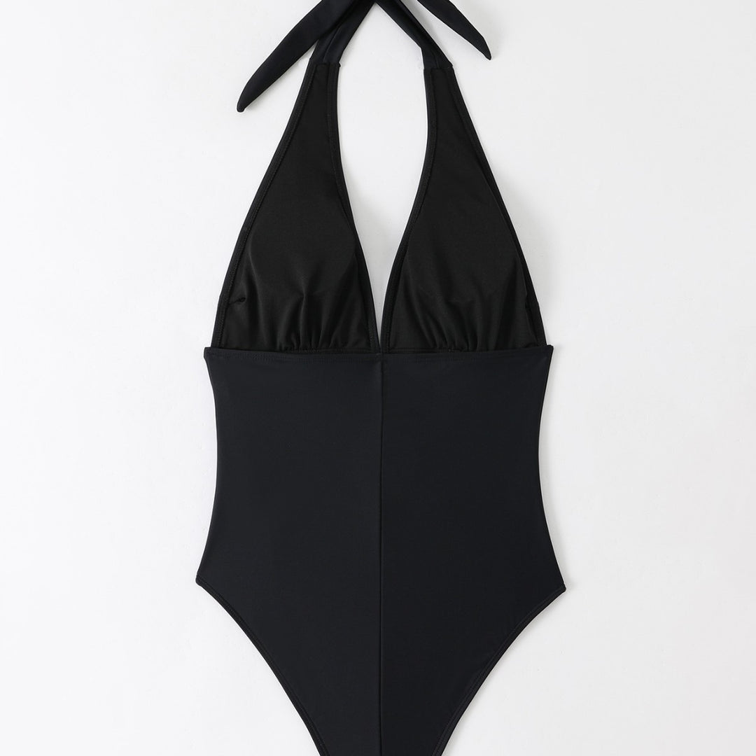 Damen Einteiliger Badeanzug mit modischem Bindeträger-Design EB
