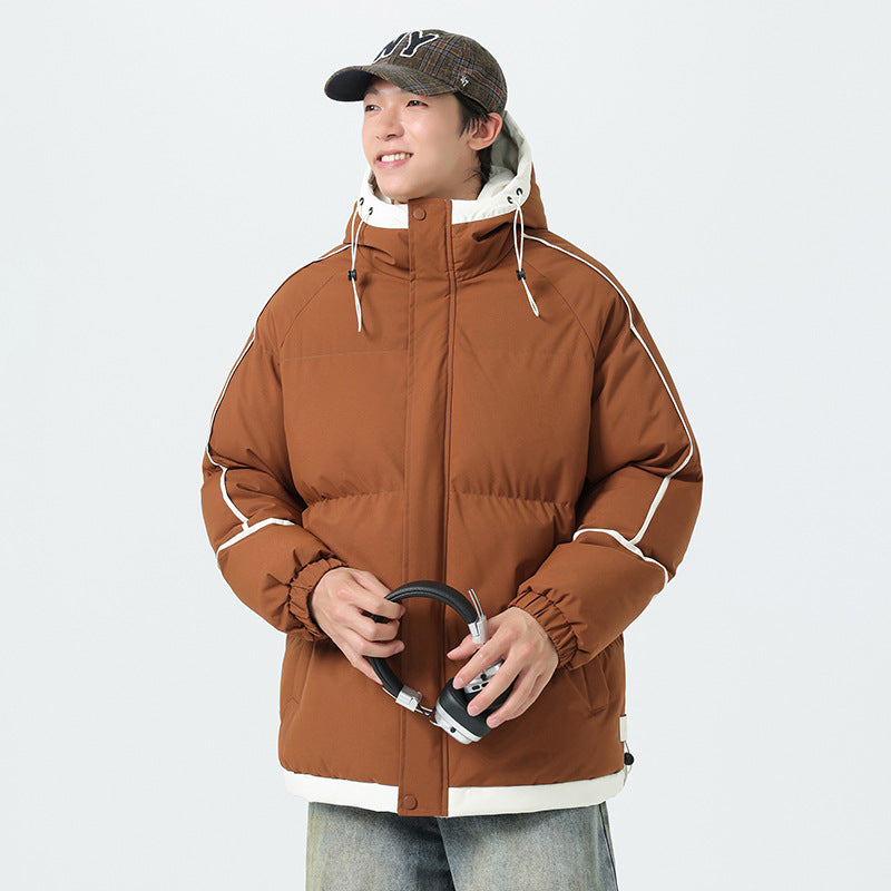 Herren modische Kapuzenjacke mit hochwertiger Füllung und funktionalen Taschen EB