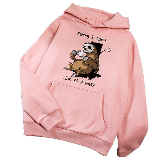 Damen Kapuzensweater mit niedlichem Tiermotiv und verspieltem Spruch EB
