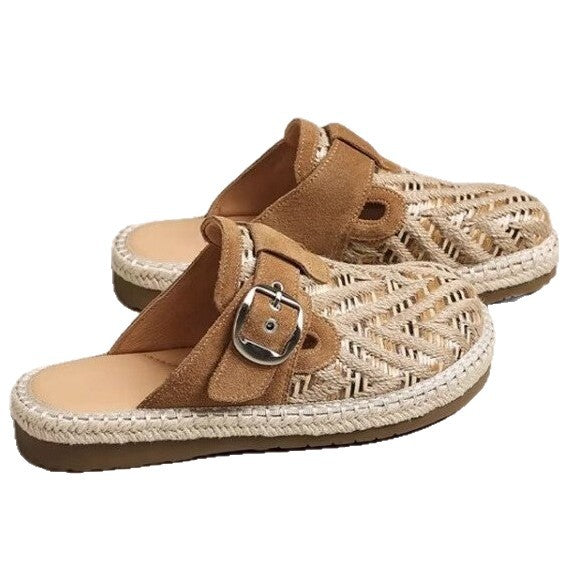 Damen Legere Slip-On Pantoletten mit modischem Riemchen-Design EB