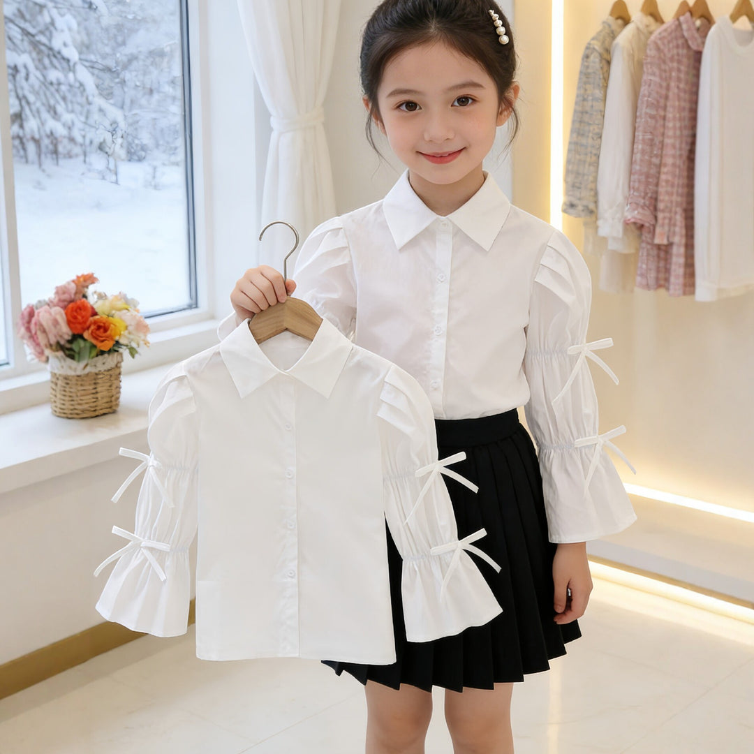 Mädchen Bluse mit kreativen Rüschendetails EB