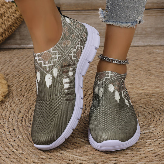 Damen moderne Slip-On Sneakers mit atmungsaktivem Stretch-Obermaterial EB