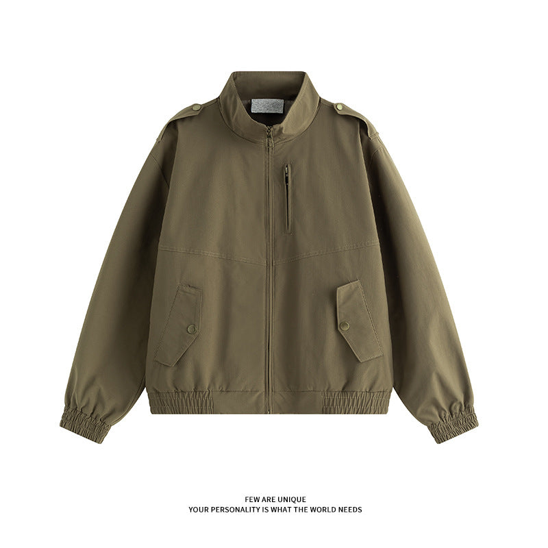 Herren praktische Freizeitjacke mit hohem Kragen und seitlichen Eingrifftaschen EB