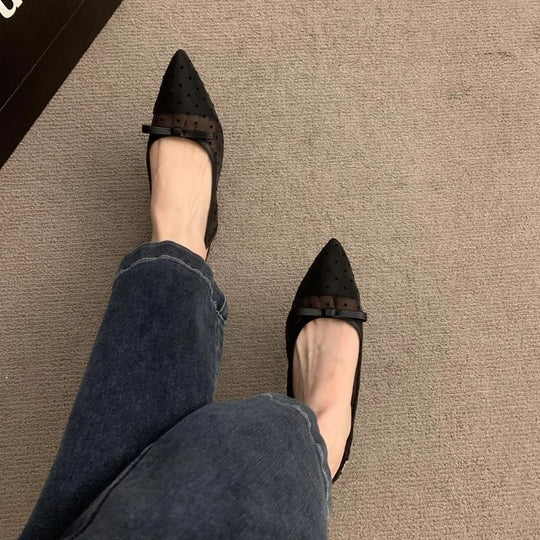 Damen Slingback Pumps aus transparentem Material mit dezentem Punktedesign EB