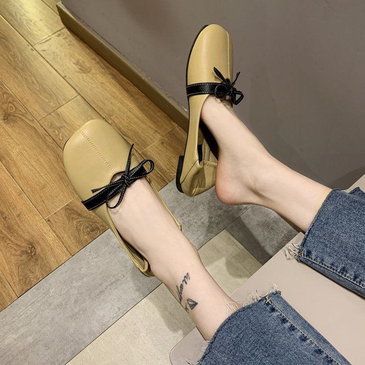 Damen elegante Ballerinas mit dekorativem Schleifenakzent EB