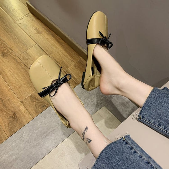 Damen elegante Ballerinas mit dekorativem Schleifenakzent EB