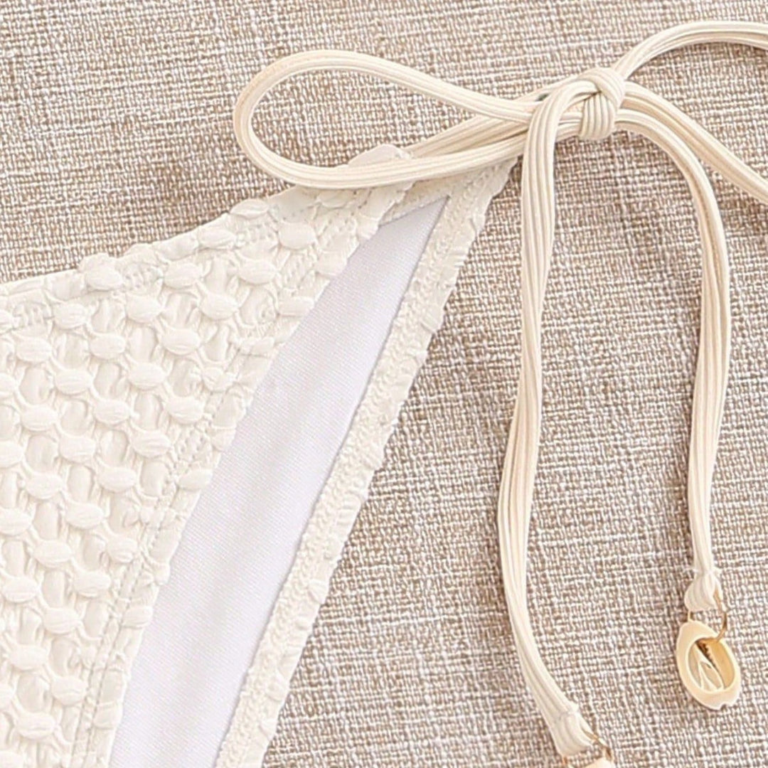 Damen Bandeau-Bikini mit elastischen Bindebändern EB