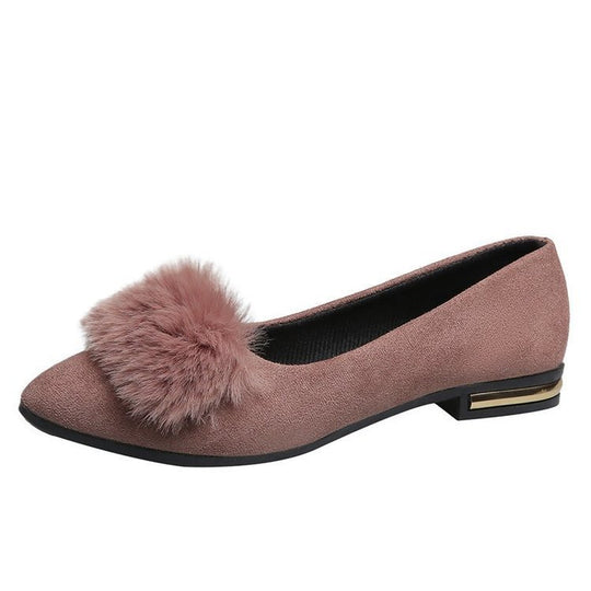Damen Ballerinas mit dekorativem Pelzdetail EB