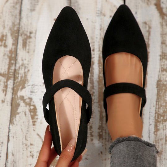 Damen Bequeme Ballerinas mit modischem Riemen EB