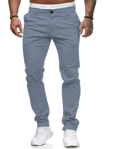 Herren Slim Fit Trousers aus elastischem Material mit seitlichen Taschen EB