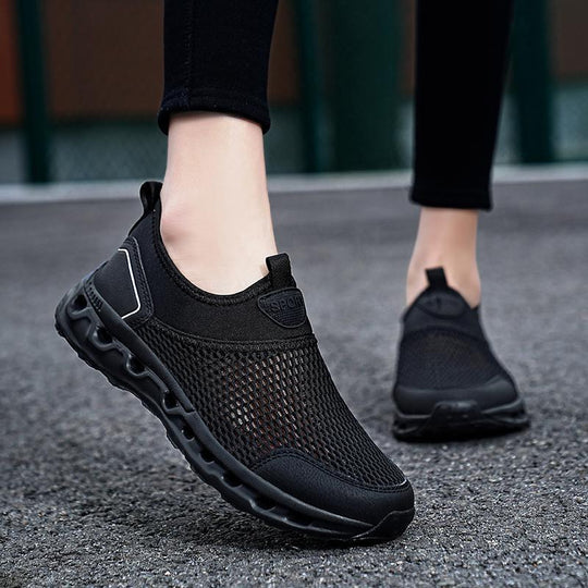Damen Sportliche Mesh Slip-On Sneakers EB