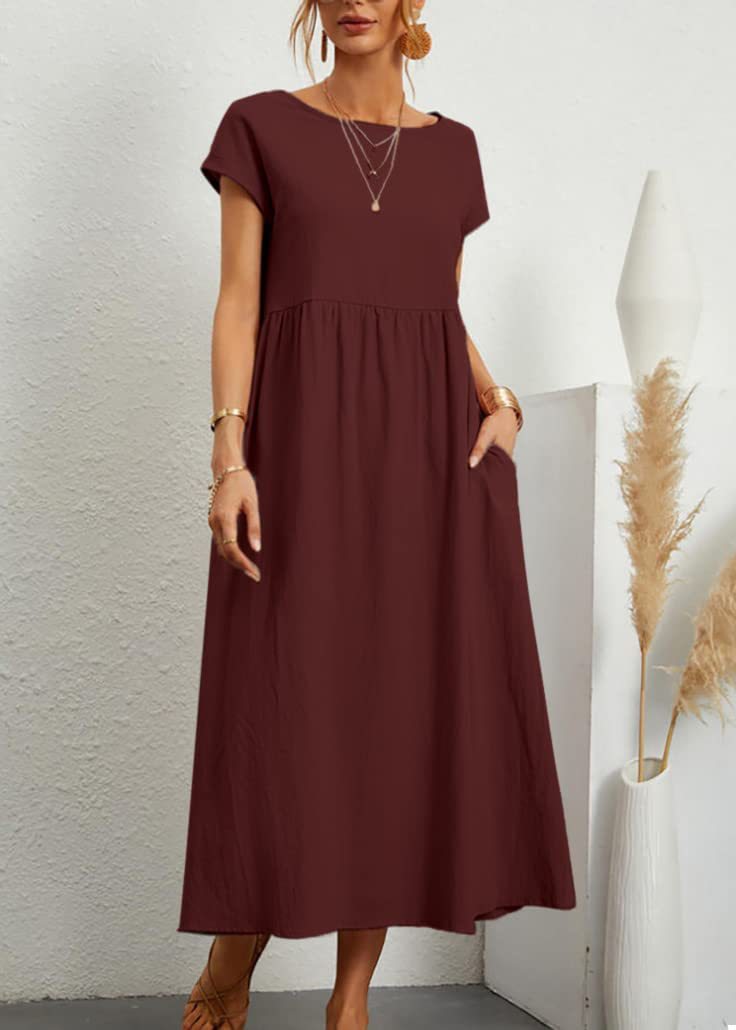 Damen Maxikleid aus leichtem, luftdurchlässigem Stoff EB