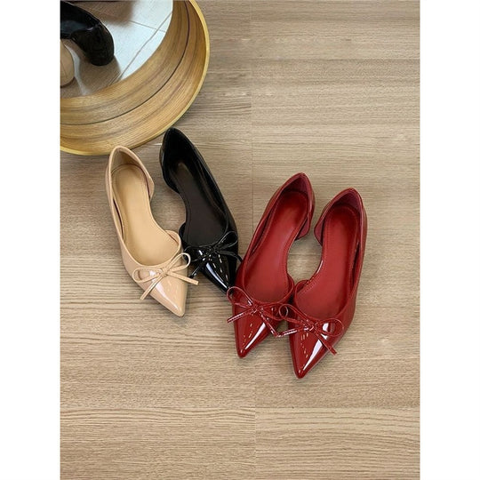 Damen schicke Ballerinas mit zarter Schleifenverzierung EB