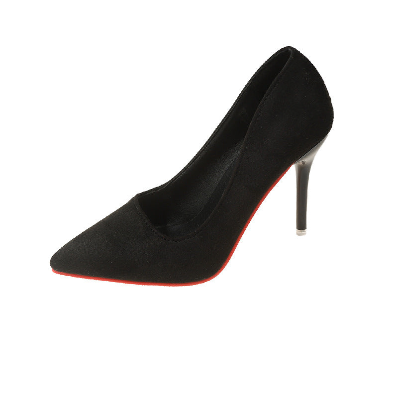 Damen Elegante spitze Pumps mit transparentem Absatz und weichem Obermaterial EB