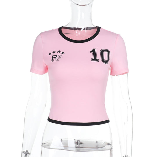 Damen Sportliches Cropped T-Shirt EB