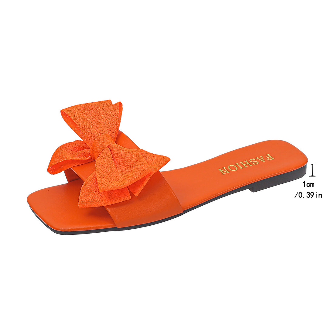 Damen Elegante Slipper mit großzügigem Schleifenverzierungen und glattem Obermaterial EB