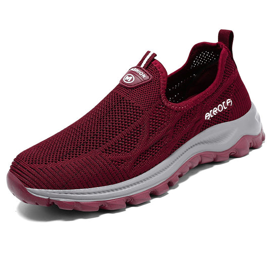 Damen Sportliche Slip-On Schnürschuhe mit atmungsaktiver Oberflächenstruktur und dämpfender Sohle EB