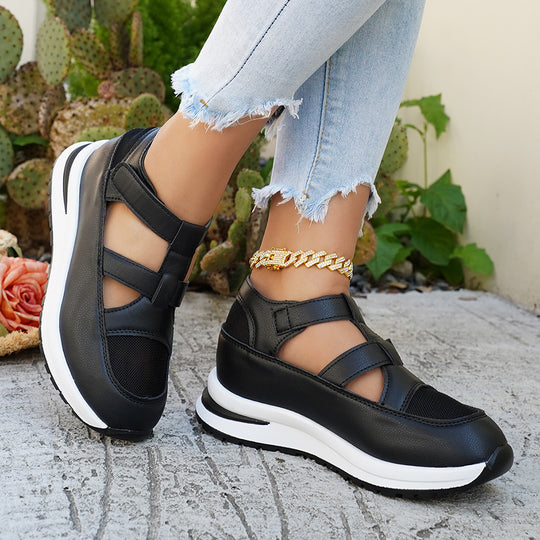 Damen Bequeme und atmungsaktive Sneakers mit Klettverschluss EB