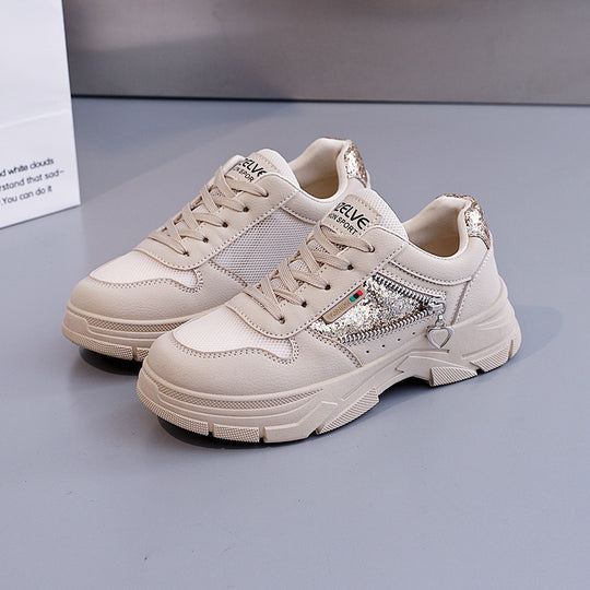 Damen modische Sneakers mit funkelndem Detail und atmungsaktivem Obermaterial EB