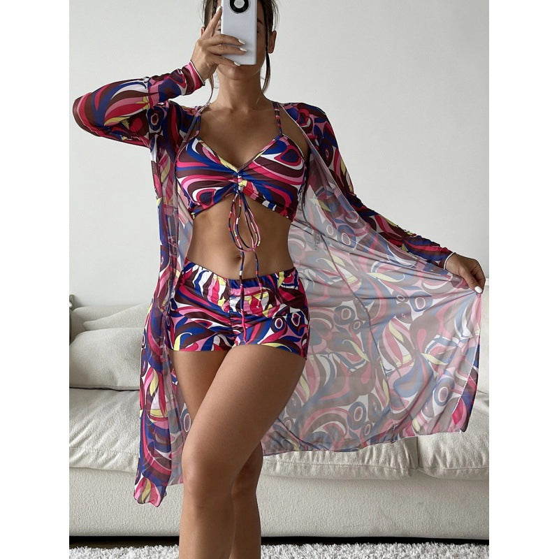 Damen Bikiniset mit lässigem Strandcover EB