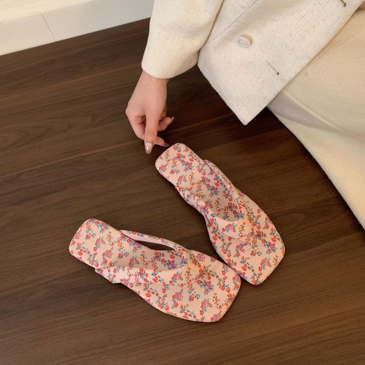 Damen modische Zehentrenner-Pantoletten mit ergonomischem Fußbett und elegantem Design EB