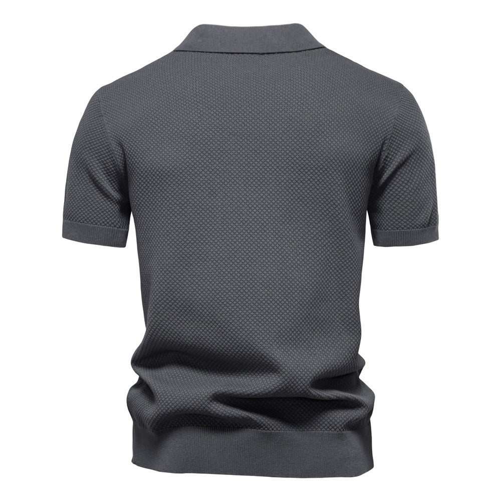 Herren Kurzärmliges Polo-Shirt mit strukturiertem Design EB