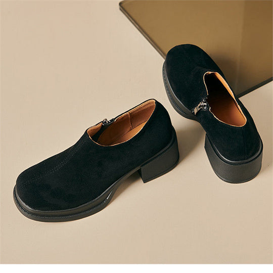 Damen elegante Slipper mit breitem Blockabsatz EB
