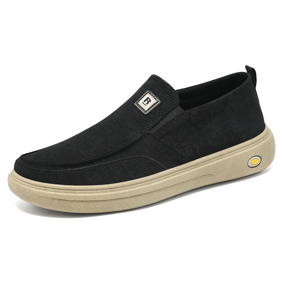 Herren nan lässiger Canvas-Slip-On Freizeitschuh mit Memory-Fußbett und stoßdämpfender Gummisohle EB