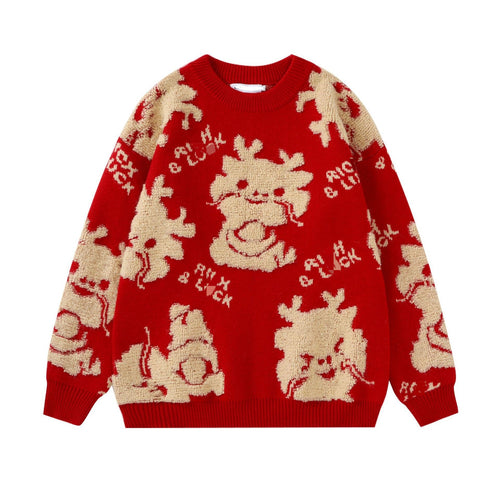 Damen Kuscheliger Pullover mit verspieltem Tiermotiv EB