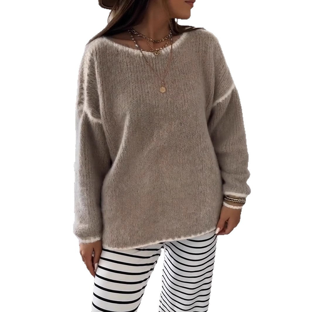 Damen Übergroßer Strickpullover mit luftigen Ärmeln EB