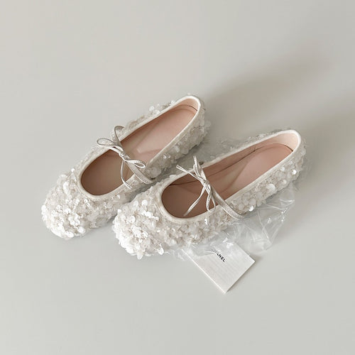 Damen Ballerinas mit romantischen Blütenapplikationen EB