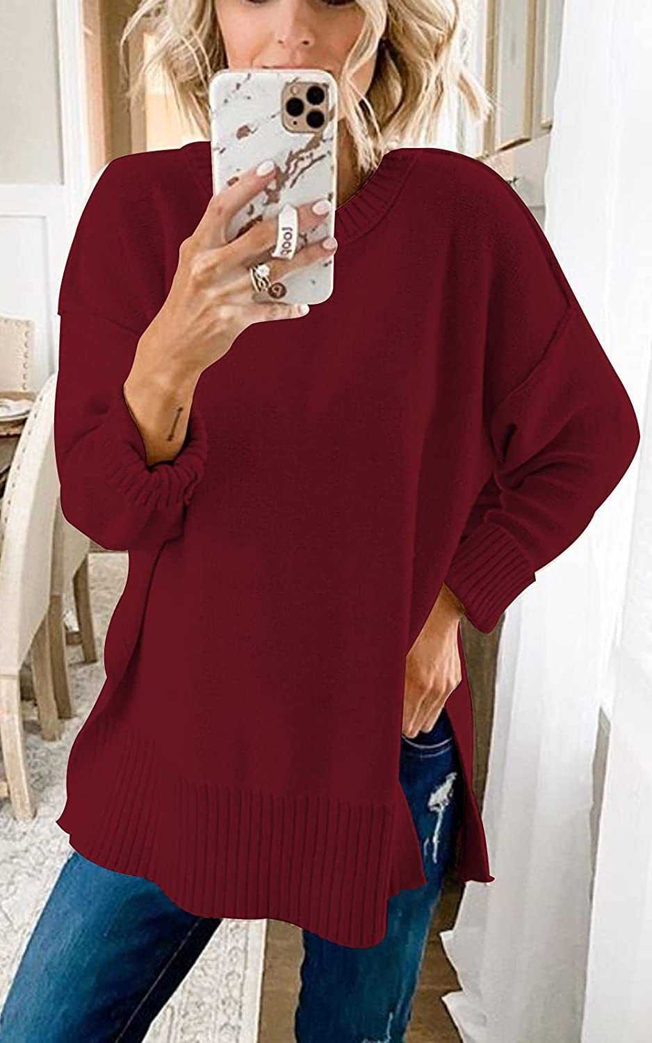 Damen Übergroßer Strickpullover EB