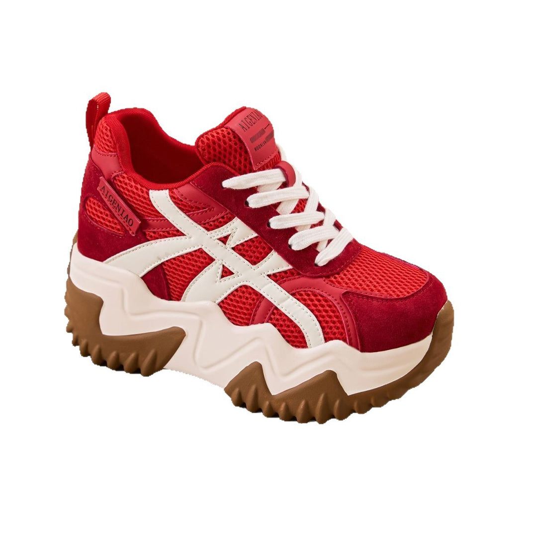 Damen Sportliche Chunky Sneakers mit ausgeprägter Profilsohle und atmungsaktivem Obermaterial EB